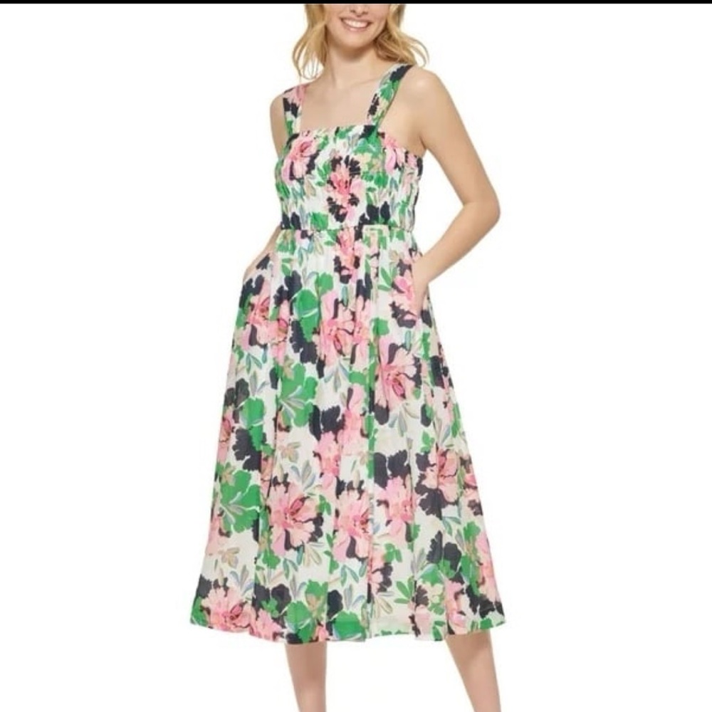 Tommy Hildiger floral midi dress size 8